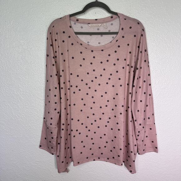 Soft Surroundings Tops - Soft Surroundings Top Womens Large XL Polka Dot Tunic Light Pink Rayon Blend